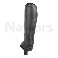 Saxon Childs Equileather Half Chaps Black