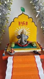 Choose any theme for ganapati decoration, and see how we give an aesthetic appeal to your home. Ganesh Chaturthi Decoration Ideas Ganesh Pooja Decor Ganpati Pooja Decoration At Home Simple Ganpati Decoration Decoration For Ganesh Chaturthi