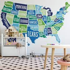 Wall Decal America Map Nursery Decor
