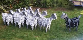 Corrugated Iron Art Animals Sheep