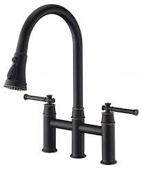widespread bridge kitchen faucet pull