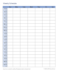 weekly schedule templates for excel and pdf