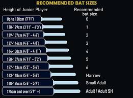 Cricket Gear Size Charts