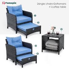 Pamapic 5 Pieces Wicker Patio Furniture