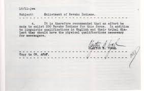 The navajo code talkers recruited by the marines during the second world war are the most famous of them, although the army did recruit some cherokee, choctaw, and and comanche code talkers. Memorandum Regarding The Enlistment Of Navajo Indians National Archives