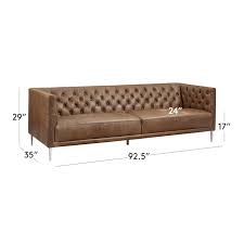 Savile Leather Tufted Modern Sofa