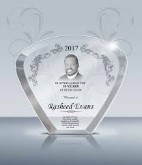 Commemorate your first year as a married couple with a stunning 1st year wedding anniversary gift plaque made from beautiful crystal. Pastor Anniversary Gift Crystal Moon Plaque 009 Goodcount Awards Custom Engraved Crystal Awards Plaques