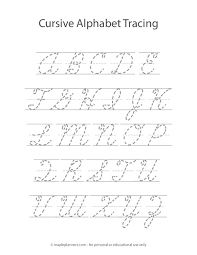 cursive alphabet letter tracing worksheet