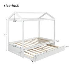 white twin size house bed with trundle