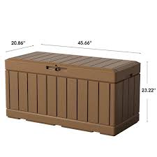 90 Gal Brown Wood Style Resin Deck Box