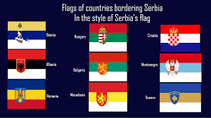 The serbian flag is not to touch the ground or used as tablecloths, carpets, curtains, or any other decoration. Flags Of Countries Bordering Serbia In The Style Of Serbia S Flag Vexillology