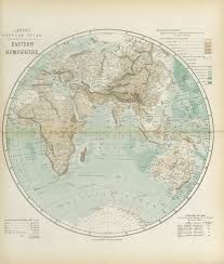 Northern, southern, eastern, and western. Eastern Hemisphere Relief Europe Africa Asia Australia Letts 1883 Old Map