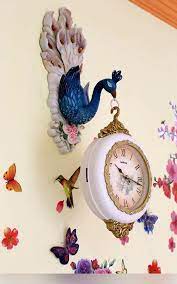 Peacock Face Hanging Wall Clock Home