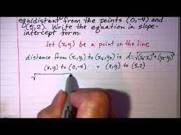 Equation Of A Line Equidistant From 2