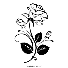free rose clipart vector black white