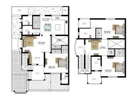 Two Story House Floor Plan Cad Drawing
