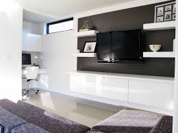wall mounted tvs and shelves