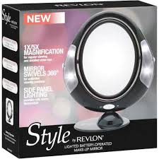revlon black led lighted mirror