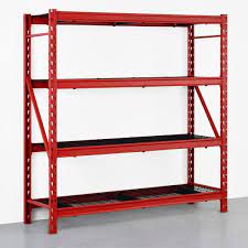 A blog dedicated to diy decorating and home improvement. Husky Red 4 Tier Heavy Duty Industrial Welded Steel Garage Shelving Unit 77 In W X 78 In H X 24 In D Hbr782478w4r The Home Depot