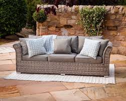 Seater Rattan Garden Sofa In Grey Ascot