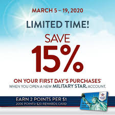 One low apr (10.24%) for all cardholders, regardless of credit score. Dvids News Shoppers Can Save More With Military Star New Accounts Save 15 On First Day Purchases March 5 To 19