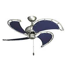 Ceiling Fan With Blue Fabric Blades