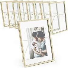 Gold 5x7 Floating Glass Picture Frames