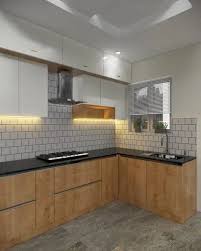 U Shape Modern Modular Kitchen Wall