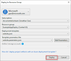 Create Deploy Visual Studio Resource Group Projects