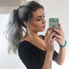 As any teenager would do, she colored her hair dark brown, sometimes black to. Trendy Hairstyle Wonderful Dark Gray Ombre Hair Color With Ponytail Hairsatyle Shown By Our Cust Women W The Women S Magazine For Fashion Beauty Trends Lifestyle Inspiration
