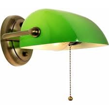 Bankers Green Glass Wall Lights