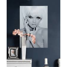 glamour model tempered glass wall art