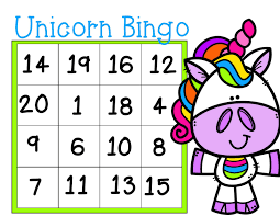 Check spelling or type a new query. The Cozy Red Cottage Free Unicorn Bingo Numbers 1 20