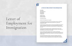 letter of employment for immigration in