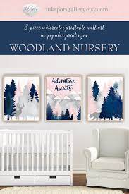 Baby Girl Woodland Nursery Wall Art