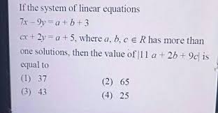 If The System Of Linear Equations 7x 9y