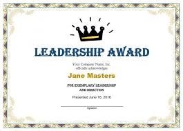Leadership Award Templates Leadership Certificate Template