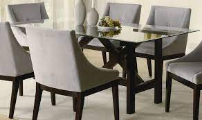 Square Glass Dining Room Table Wooden