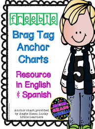 Freebie Brag Tag Anchor Chart In Spanish English