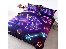 Purple Unicorn Bedding Boys Neon