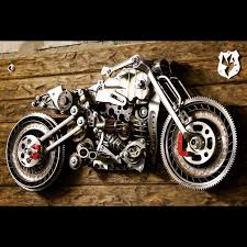 Motorcycle Sculpture 3d Metal Art