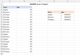 name error in excel reasons and fi