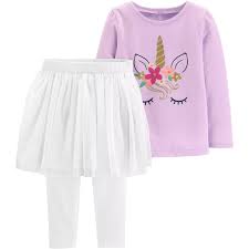 Carters Toddler Girls Unicorn Shirt And Tutu Pants Set