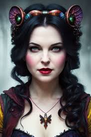 portrait photo of beautiful witch from