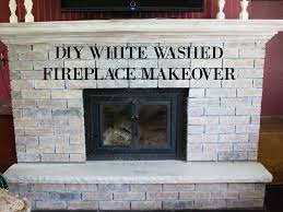 whitewashed brick fireplace