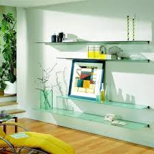 clear glass shelf