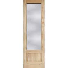 Rain Glass Pine Interior Wood Door