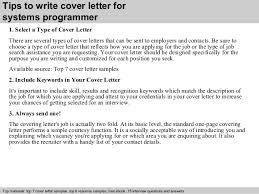 Systems Programmer Cover Letter