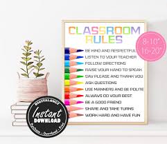 classroom rules sign instant