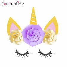 Unicorn colored horn and flowers fantasy magic dream cute cartoon. Joy Enlife Diy Unicorn Horn Eyelashes Unicorn Party Colorful Flower Unicorn Horn Eyelash Birthday Party Kids Wall Decoration Party Diy Decorations Aliexpress